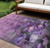 9' X 12' Purple Eggplant And Lavender Floral Washable Indoor Outdoor Area Rug