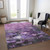 9' X 12' Purple Eggplant And Lavender Floral Washable Indoor Outdoor Area Rug