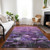 9' X 12' Purple Eggplant And Lavender Floral Washable Indoor Outdoor Area Rug