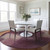 8' Plum Mauve And Beige Round Abstract Washable Indoor Outdoor Area Rug