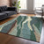 9' X 12' Sage Brown And Beige Abstract Washable Indoor Outdoor Area Rug