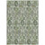 8' X 10' Artichoke Green And Fern Green Damask Washable Indoor Outdoor Area Rug