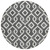 8' Black And Ivory Round Geometric Washable Indoor Outdoor Area Rug