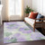 10' X 14' Lavender And Artichoke Green Floral Washable Indoor Outdoor Area Rug