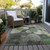 10' X 14' Green and Gray Abstract Washable Non Skid Indoor Outdoor Area Rug