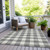10' X 14' Gray And Charcoal Plaid Washable Indoor Outdoor Area Rug
