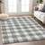 10' X 14' Gray And Charcoal Plaid Washable Indoor Outdoor Area Rug
