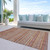 9' X 12' Rust Gold And Silver Southwestern Washable Indoor Outdoor Area Rug