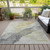 9' X 12' Beige And Gold Abstract Washable Indoor Outdoor Area Rug