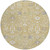 8' Gold Ivory And Gray Round Oriental Washable Indoor Outdoor Area Rug