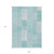 9' X 12' Aqua Teal Blue And Silver Patchwork Washable Indoor Outdoor Area Rug