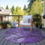 8' Purple Lilac And Eggplant Round Abstract Washable Indoor Outdoor Area Rug
