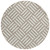 8' Taupe And Ivory Round Geometric Washable Indoor Outdoor Area Rug