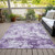 9' X 12' Lavender Purple And Lilac Floral Washable Indoor Outdoor Area Rug