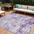 9' X 12' Lavender Purple And Lilac Floral Washable Indoor Outdoor Area Rug
