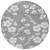 8' Gray And Ivory Round Floral Washable Indoor Outdoor Area Rug Transitional Style - Gray, Ivory Color