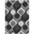 8' X 10' Black Silver And Charcoal Ogee Washable Indoor Outdoor Area Rug