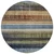 8' Blue And Brown Round Striped Washable Indoor Outdoor Area Rug