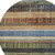 8' Blue And Brown Round Striped Washable Indoor Outdoor Area Rug