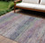 9' X 12' Blush Striped Washable Indoor Outdoor Area Rug