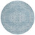 8' Sky Blue And Ivory Round Oriental Washable Indoor Outdoor Area Rug