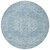 8' Sky Blue And Ivory Round Oriental Washable Indoor Outdoor Area Rug