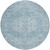 8' Sky Blue And Ivory Round Oriental Washable Indoor Outdoor Area Rug
