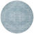 8' Sky Blue And Ivory Round Oriental Washable Indoor Outdoor Area Rug