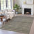 8' X 10' Chocolate And Gray Striped Washable Indoor Outdoor Area Rug
