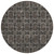 8' Round Gray and Black Round Floral Medallion Washable Non Skid Indoor Outdoor Area Rug