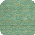 8' Sage Fern Green And Peach Round Geometric Washable Indoor Outdoor Area Rug