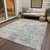 8' X 10' Ivory And Gray Abstract Washable Indoor Outdoor Area Rug Transitional Style - Ivory, Gray Color