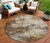 8' Brown And Beige Round Abstract Washable Indoor Outdoor Area Rug - 880016691634