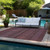 9' X 12' Merlot Striped Washable Non Skid Indoor Outdoor Area Rug