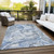 8' X 10' Blue and Gray Abstract Washable Non Skid Indoor Outdoor Area Rug - 608219328344