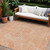 10' X 14' Orange And Ivory Abstract Washable Indoor Outdoor Area Rug Transitional Style - Orange, Ivory Color
