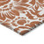 8' Round Rust and Ivory Round Floral Washable Non Skid Indoor Outdoor Area Rug