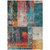 10' X 14' Teal Blue And Orange Abstract Washable Indoor Outdoor Area Rug