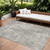 8' X 10' Ivory Charcoal And Beige Geometric Washable Indoor Outdoor Area Rug
