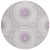 8' Lilac Purple And Ivory Round Floral Medallion Washable Indoor Outdoor Area Rug