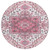 8' Pink Ivory And Gray Round Oriental Washable Indoor Outdoor Area Rug