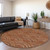 8' Orange Gold And Ivory Round Geometric Washable Indoor Outdoor Area Rug