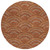 8' Orange Gold And Ivory Round Geometric Washable Indoor Outdoor Area Rug