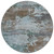 8' Brown And Blue Round Abstract Washable Indoor Outdoor Area Rug
