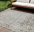 10' X 14' Chocolate Damask Washable Indoor Outdoor Area Rug