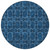 8' Round Navy and Gray Round Floral Medallion Washable Non Skid Indoor Outdoor Area Rug