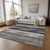 9' X 12' Brown Gray And Ivory Botanical Leaves Washable Indoor Outdoor Area Rug