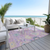 10' X 14' Purple Ivory And Denim Blue Floral Washable Indoor Outdoor Area Rug