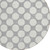 8' Gray And Silver Round Polka Dot Washable Indoor Outdoor Area Rug