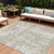 9' X 12' Taupe And Ivory Abstract Washable Indoor Outdoor Area Rug - Taupe, Ivory